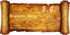 Bogdanu Gara névjegykártya